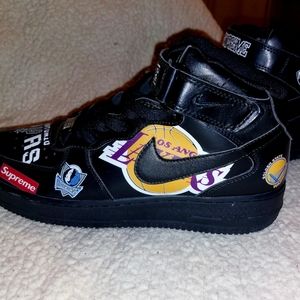 Nike Air Force 1 Mid '07 x Supreme Black 2018 men's size 10